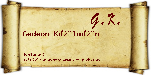Gedeon Kálmán névjegykártya